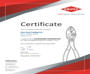KNIPEX-Certificate-Authorized-Distributor_2022-Fine Tools Trading LLC-30.09.22