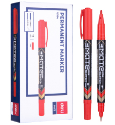 PERMANENT MARKER DOUBLE SIDE RED DELI 