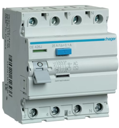 ELCB 25A 4P 100MA HAGER