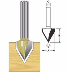 ARDEN ROUTER BIT V GROOVE 19 X 20.6 X6MM