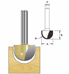 ARDEN ROUTER BIT CORE BOX  2 X 6 X 6MM  