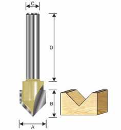 ARDEN ROUTER BIT V GROOVE 12.7 X 12MM   