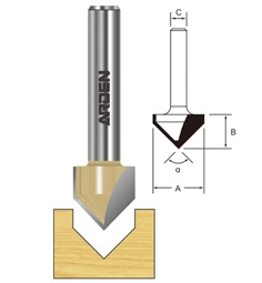 ARDEN ROUTER BIT V GROOVE 6 X 8MM