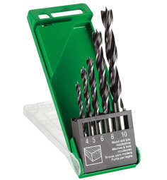 HIK BRAD POINT WOOD DRILL BIT CASSETTE 5-PCS 4/5/6/8/10MM