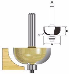 ARDEN ROUTER BIT COVE CUTTERS TC W/BB 16