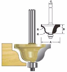 ARDEN ROUTER BIT ROMAN OGEE CUTTER 43X25X6MM