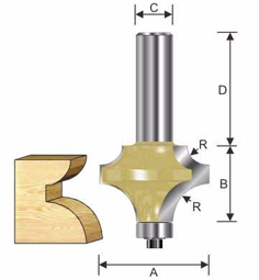 ARDEN ROUTER BIT DOUBLE CORNER CUTTER 38