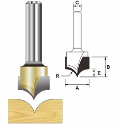 ARDEN ROUTER BIT POINTED OVER 12.7X9.5X6MM