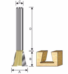 ARDEN ROUTER BIT DOVETAIL CUTTER 14X10X6MM