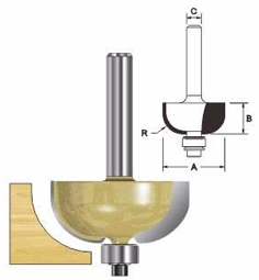 ARDEN ROUTER BIT COVE 22.2X12.7X6MM   