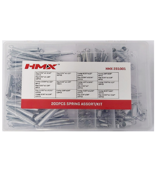 SPRING ASSORT/KIT (EXPANSION SPRING) 200PCS HMX