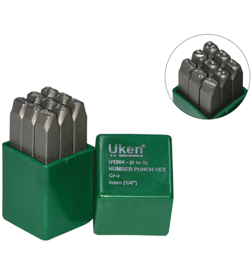 NUMBER PUNCH SET 8MM (0 TO 9)