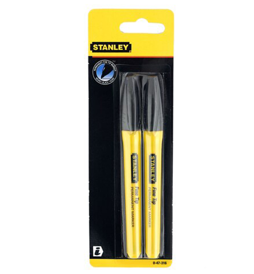 STANLEY FINE TIP BLACK MARKER (2 PC)