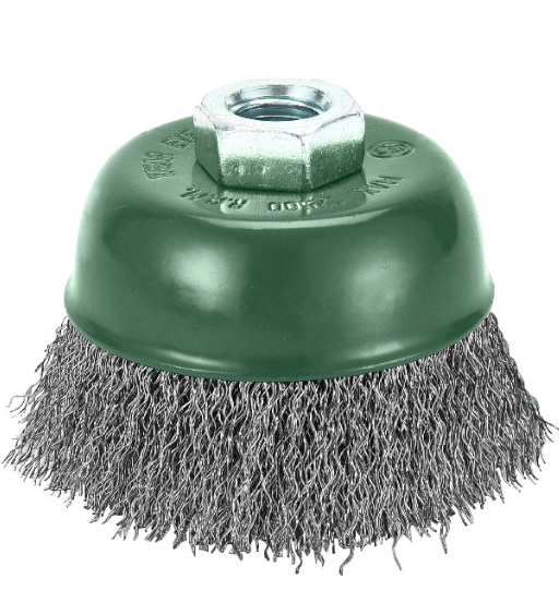 CUP WIRE BRUSH CRIMPED SS M10X65MM UKEN