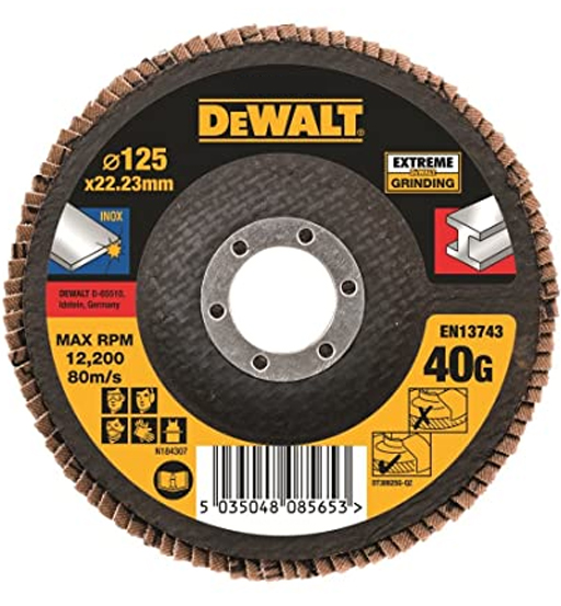 DEWALT EX FLAP DISC 180 X 22.2MM X 40G TYPE 27