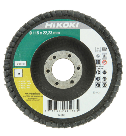 HIK FLAP DISC  115X22.23 #80 FLAT ALUMINA-OXIDE METAL