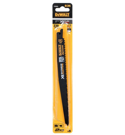 DEWALT 5 PIECE XR EXTREME RUNTIME 230mm RECIPROCATING SAW BLADES