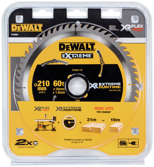 DEWALT CIRCULAR SAW BLADES XR FV 210 X 30MM 60T