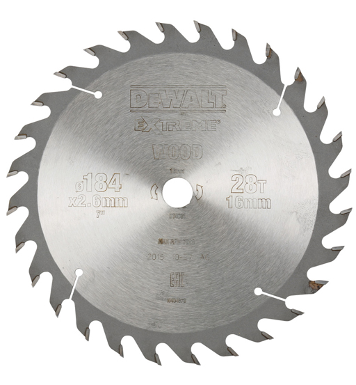 DEWALT CIRCULAR SAW BLADE 184MM X 16MM X 28T