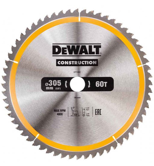 DEWALT CIRCULAR SAW BLADE 305 X 30 X 60T STATIONARY