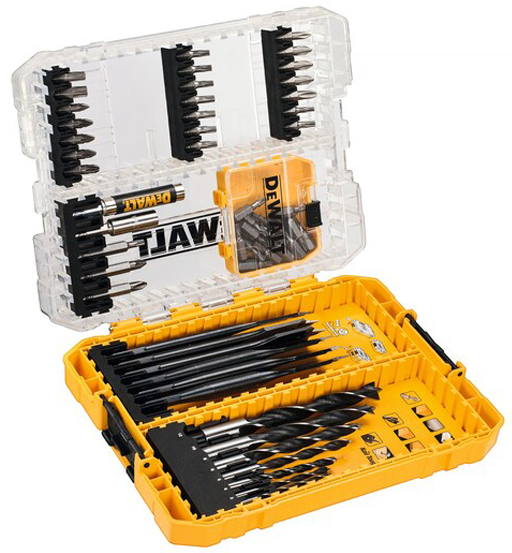 DEWALT 57pc DRILL DRIVE SET WITH BRAD POINT AND EXTREME FLATWOOD BITS