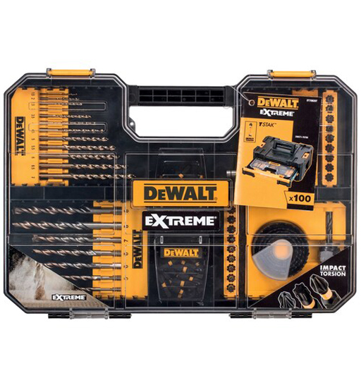DEWALT EXTREME IMPACT TORSION DRILL DRIVE SET-FIT Tstak IV Drawer (100 pc)