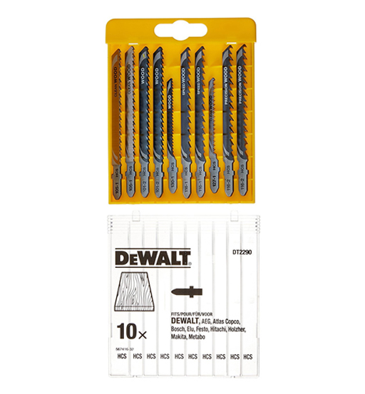 DEWALT T SHANK WOOD CUTTING SET 10PCS