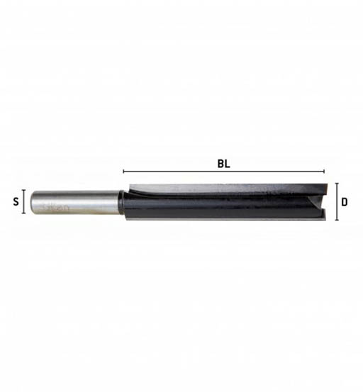 UKEN ROUTER BIT STRAIGHT 6MM X 2 X 8 (S X D X BL)
