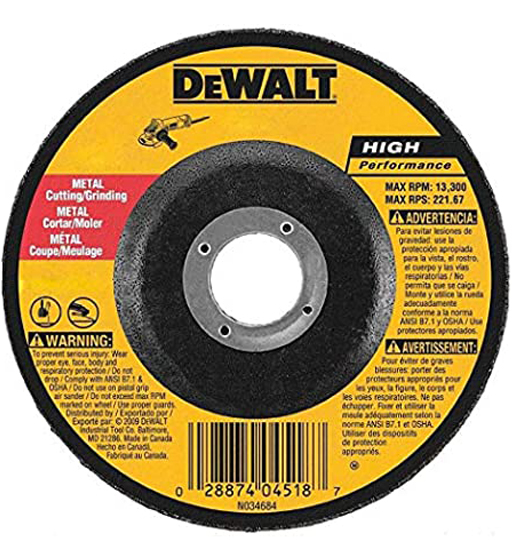 DEWALT 4 IN. METAL GRINDING DISC (100MM), A30R7BF, TYPE 27 – DEPRESSED CENTER