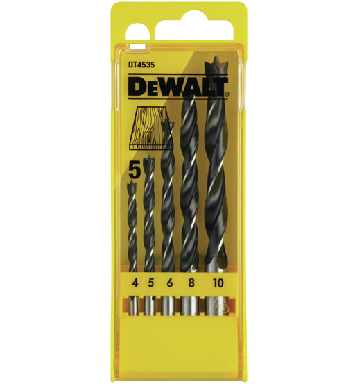 DEWALT 5PC WOOD DRILL BIT SET (BRAD POINT)
