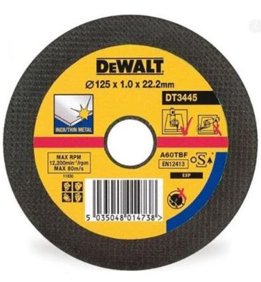 DEWALT THIN METAL CUTTING DISC 125 X 22.2 X 1MM