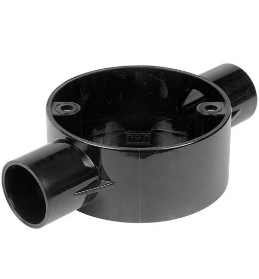 PVC CIRCULAR BOX 20MM 2WAY THROUGH