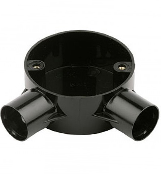 PVC CIRCULAR BOX 20MM 2WAY ANGLE