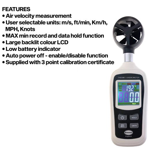 BRANNAN MINI THERMO-ANEMOMETER 