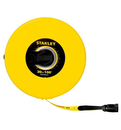 STANLEY 30M(100 ft.)FIBERGLASS YELLOW LONG TAPE