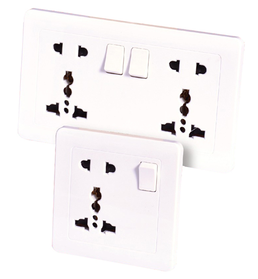 SWITCH SOCKET UNIVERSAL 13A 2G MF 5PIN