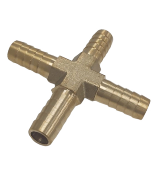 BRASS HOSE CROSS CONNECTOR 10MM