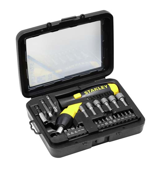 STANLEY PISTOL GRIP RATCHET SCREW DRIVER SET 25 PCS