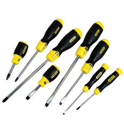 STANLEY CUSHION GRIP MAGNETIC TIP SCREW DRIVER SET 8 PCS