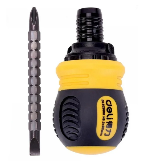 RATCHETING SCREW DRIVER PH2 X 85MM-DELI
