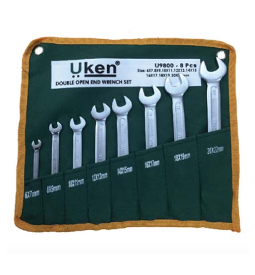 UKEN OPEN END SPANNER - 8 PCS SET 6-22MM