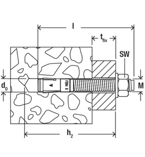 FISCHER SS THROUGHBOLT 12X116(FBN-11 12