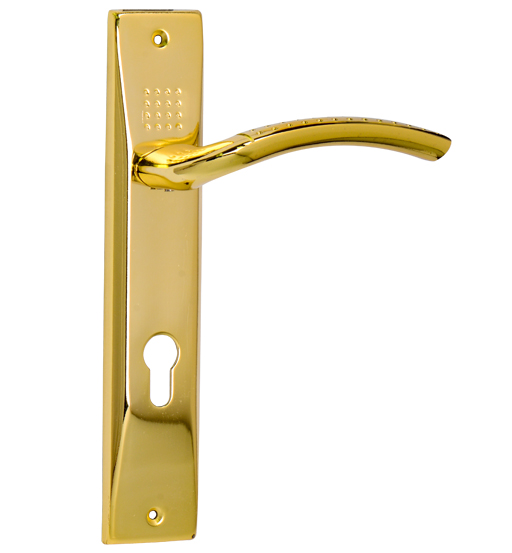 SAFEPLUS LEVER HANDLE W/PLATE SN/GP       