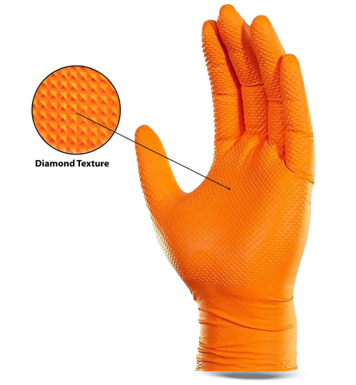 DISPOSABLE GLOVES NITRILE ORANGE SIZE-10-UKEN