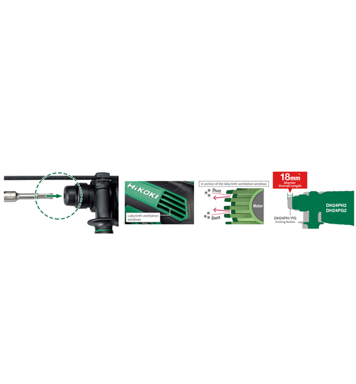 HIKOKI ROTARY HAMMER 730W 24MM 3MODE SDS