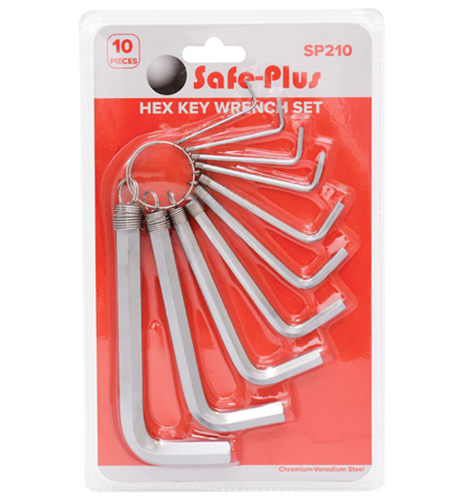 SAFE PLUS ALLEN KEY SET 10PCS - 1.5MM TO 12MM