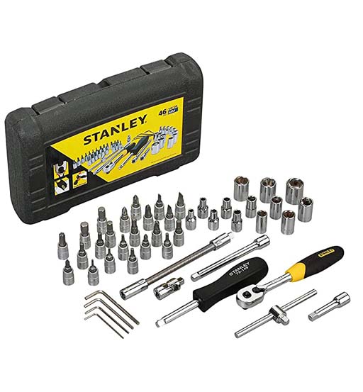 STANLEY DRIVE METRIC 1/2 INCH SOCKET SET 46 PCS