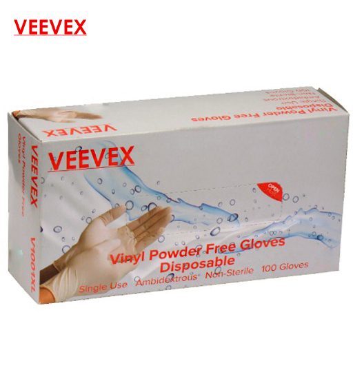 VEEVEX VINYL POWDER FREE DISPOSABLE GLOVES(M.L,XL) 