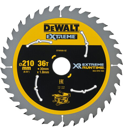 DEWALT EXTREME RUNTIME CIRCULAR SAW BLADE 210mm BORE 30mm 36T