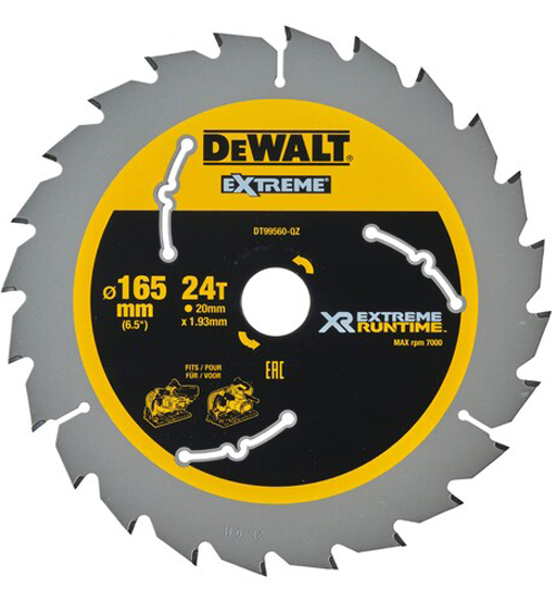 DEWALT XR EXTREME RUNTIME„¢ CIRCULAR SAW BLADE 165MM X 24T (20MM)